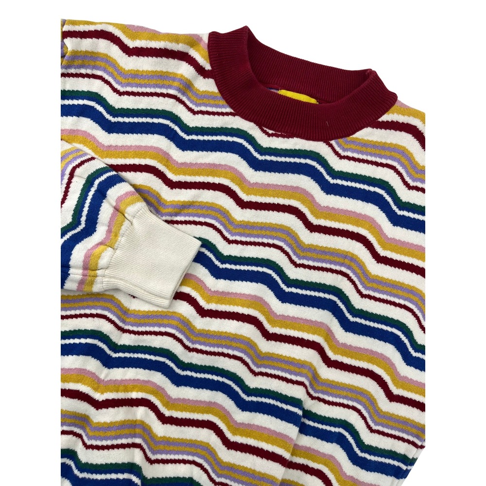 Ms and Dn Multicolor Chevron Zigzag Knit‎ Crew Neck Sweater Retro Women's Large